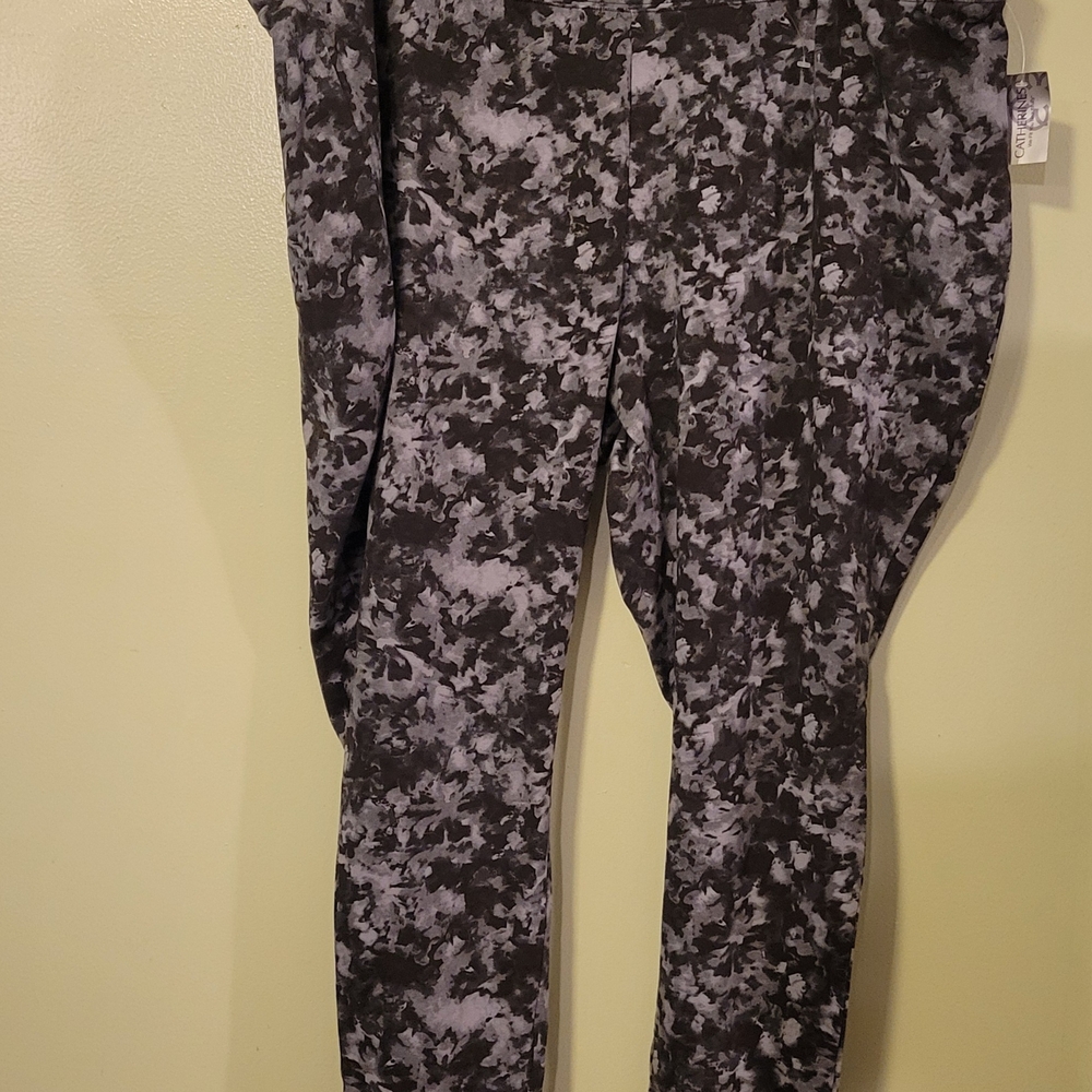 Catherines Black and Gray Patterned Leggings